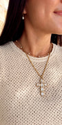 18k Gold Plated Necklace | Crystal Cross