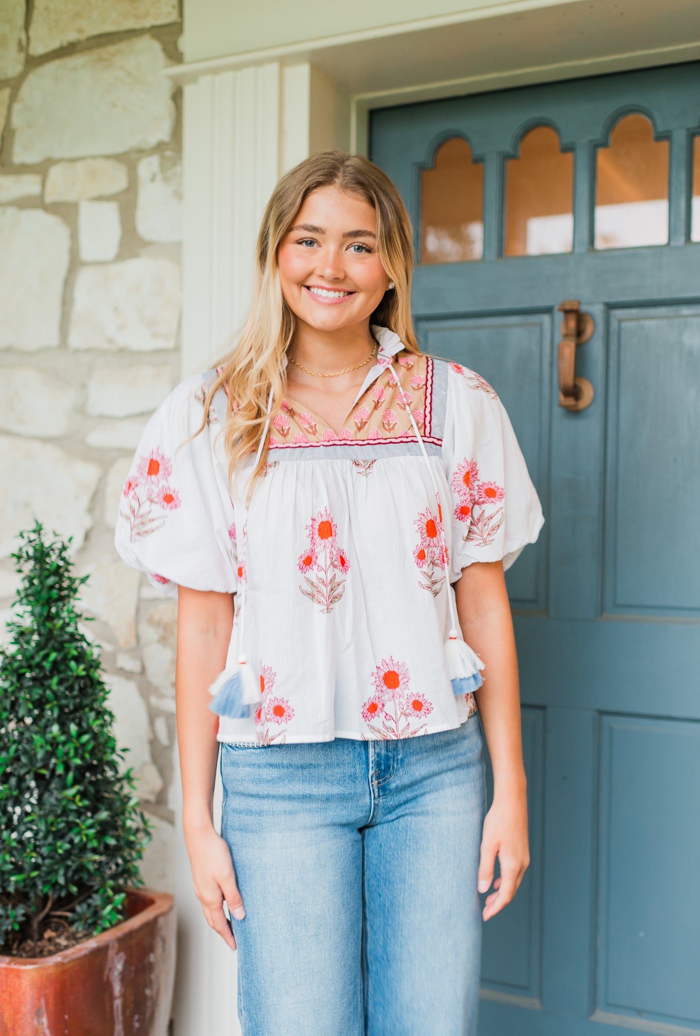 Preslie Top | Cream Multi