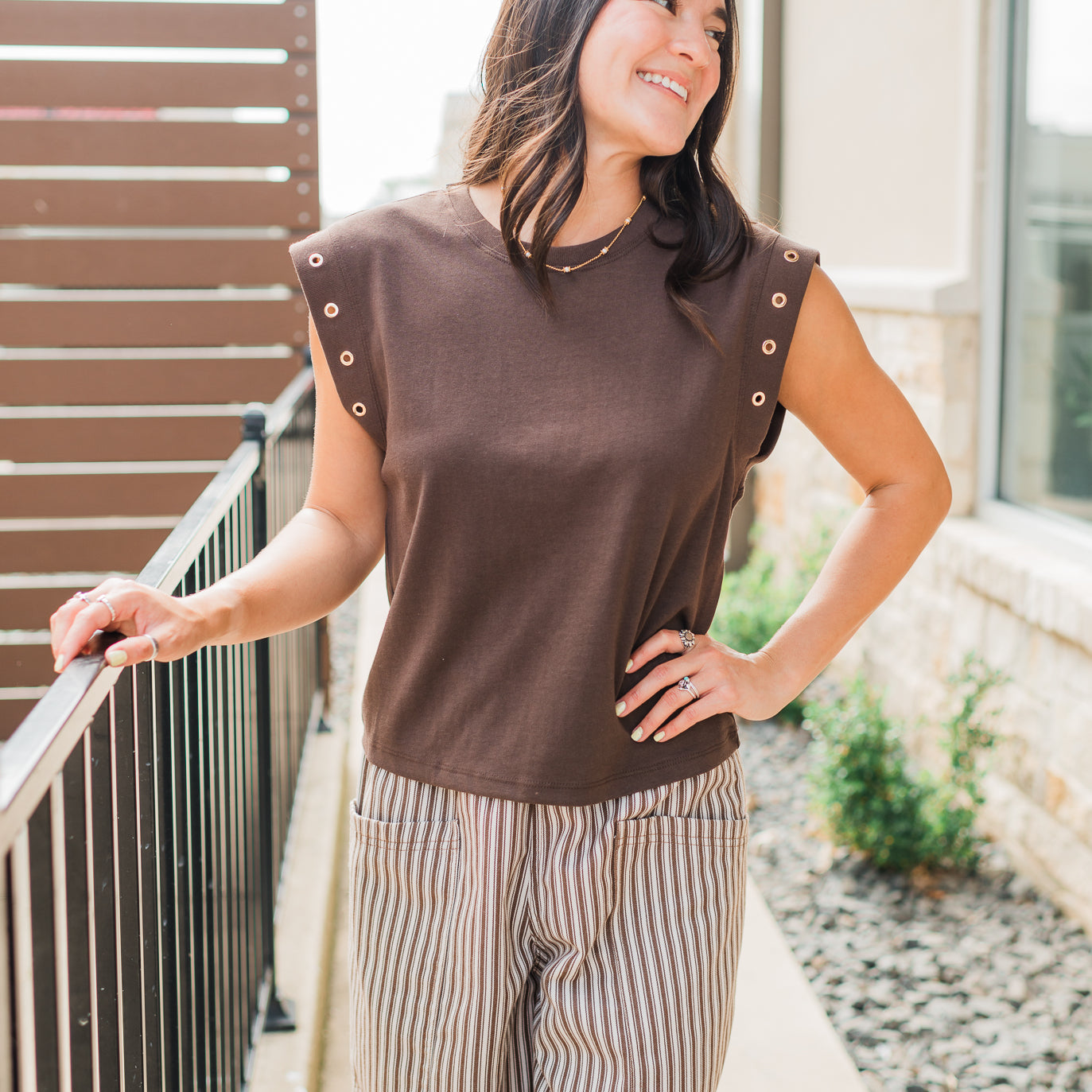Z Supply | Camino Grommet Top | Dark Chocolate