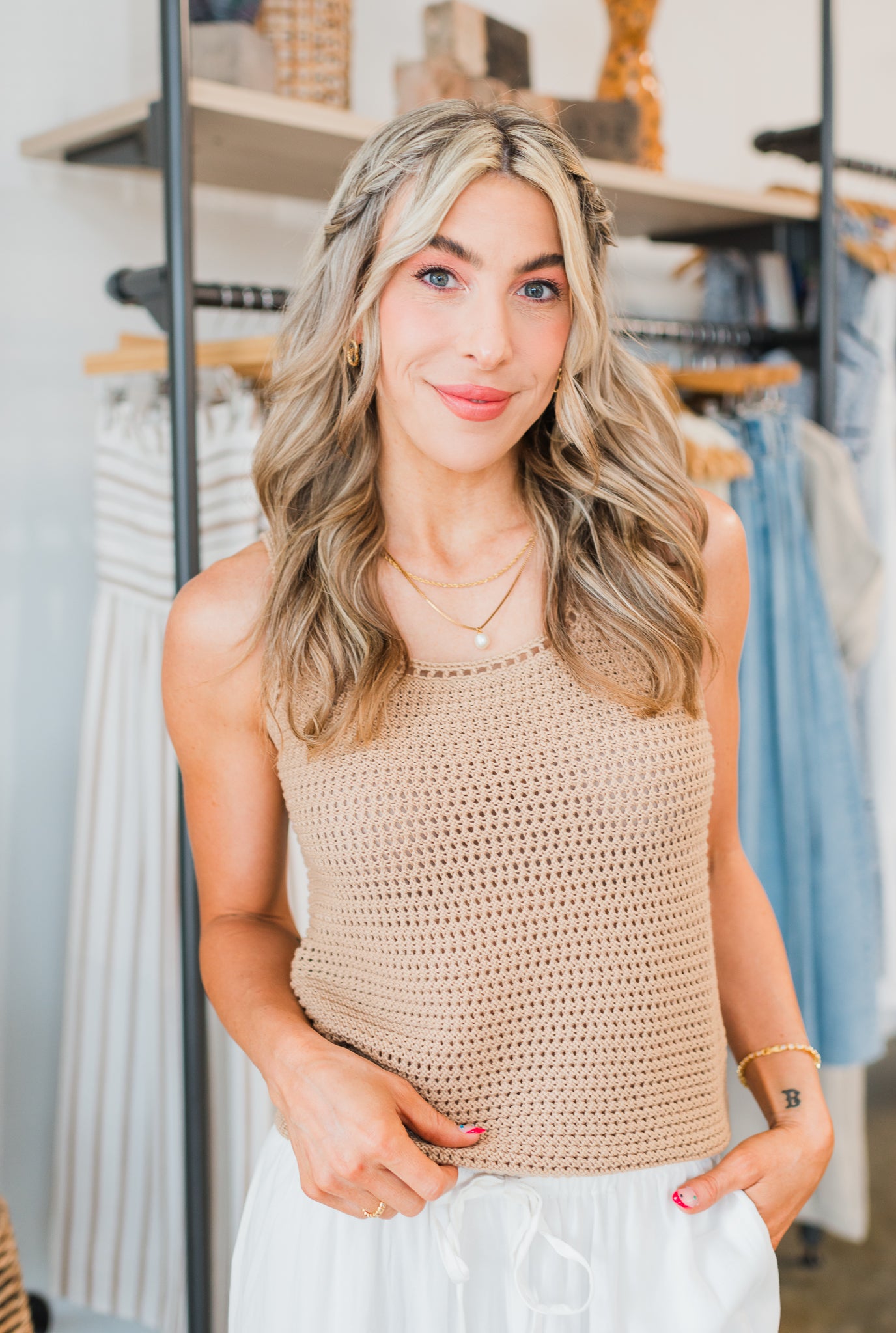 Coastal Chic Tank | Crochet Natural