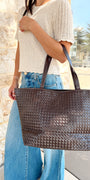 Jax Woven Tote Bag | Chocolate