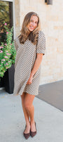 Emerson Dress | Taupe Polka Dots