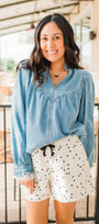 Madison Lace Top | Denim