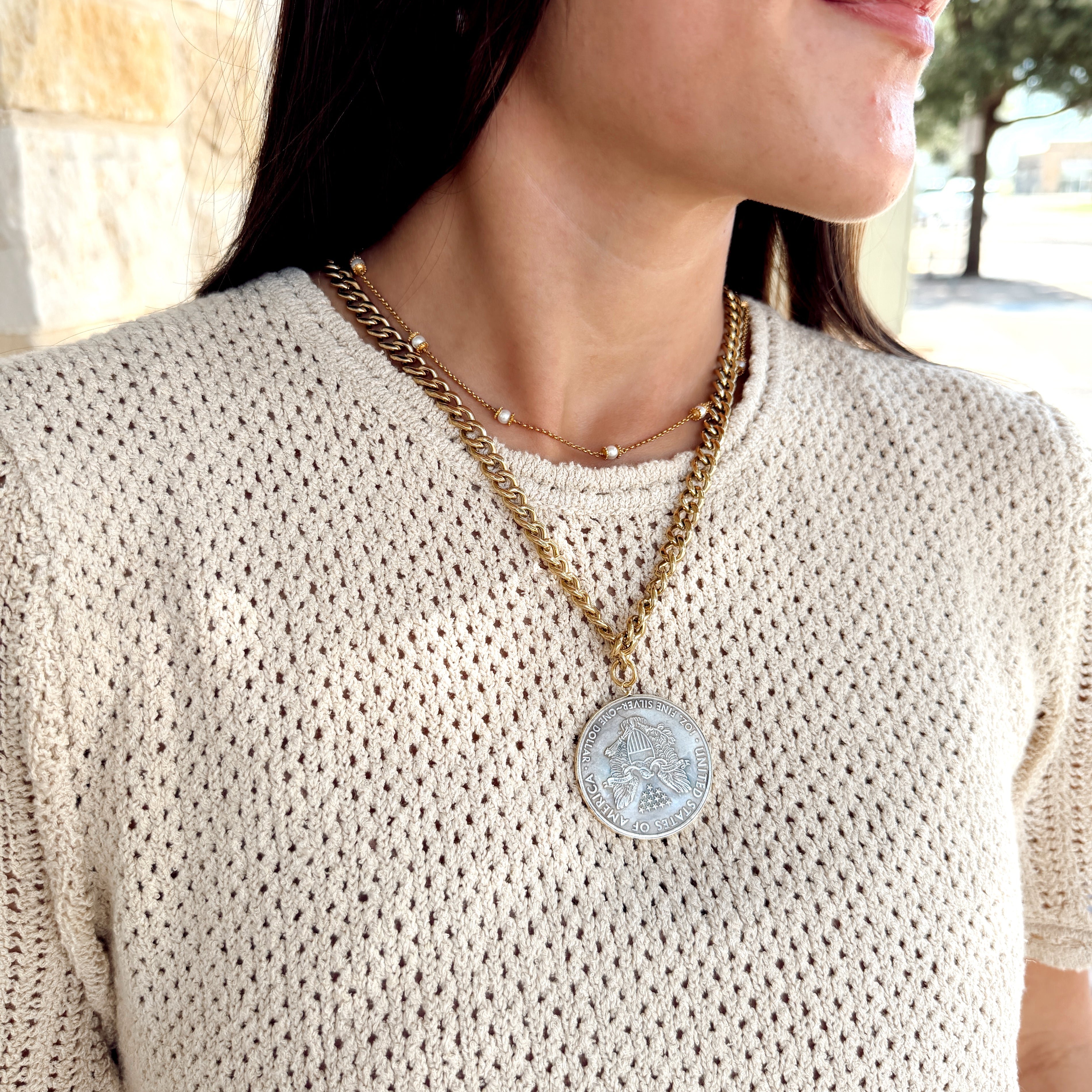 Lady Liberty Coin Necklace