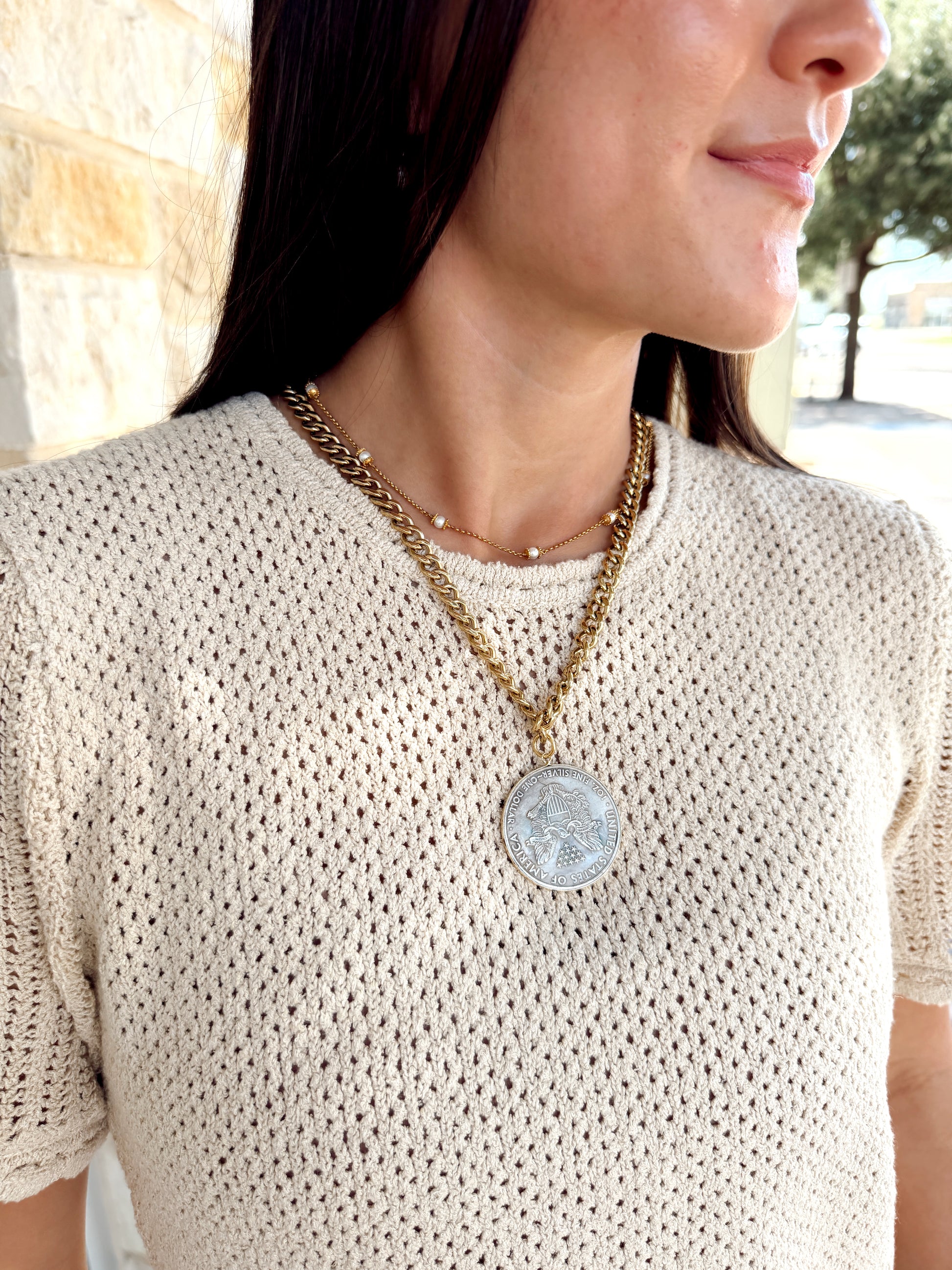 Lady Liberty Coin Necklace