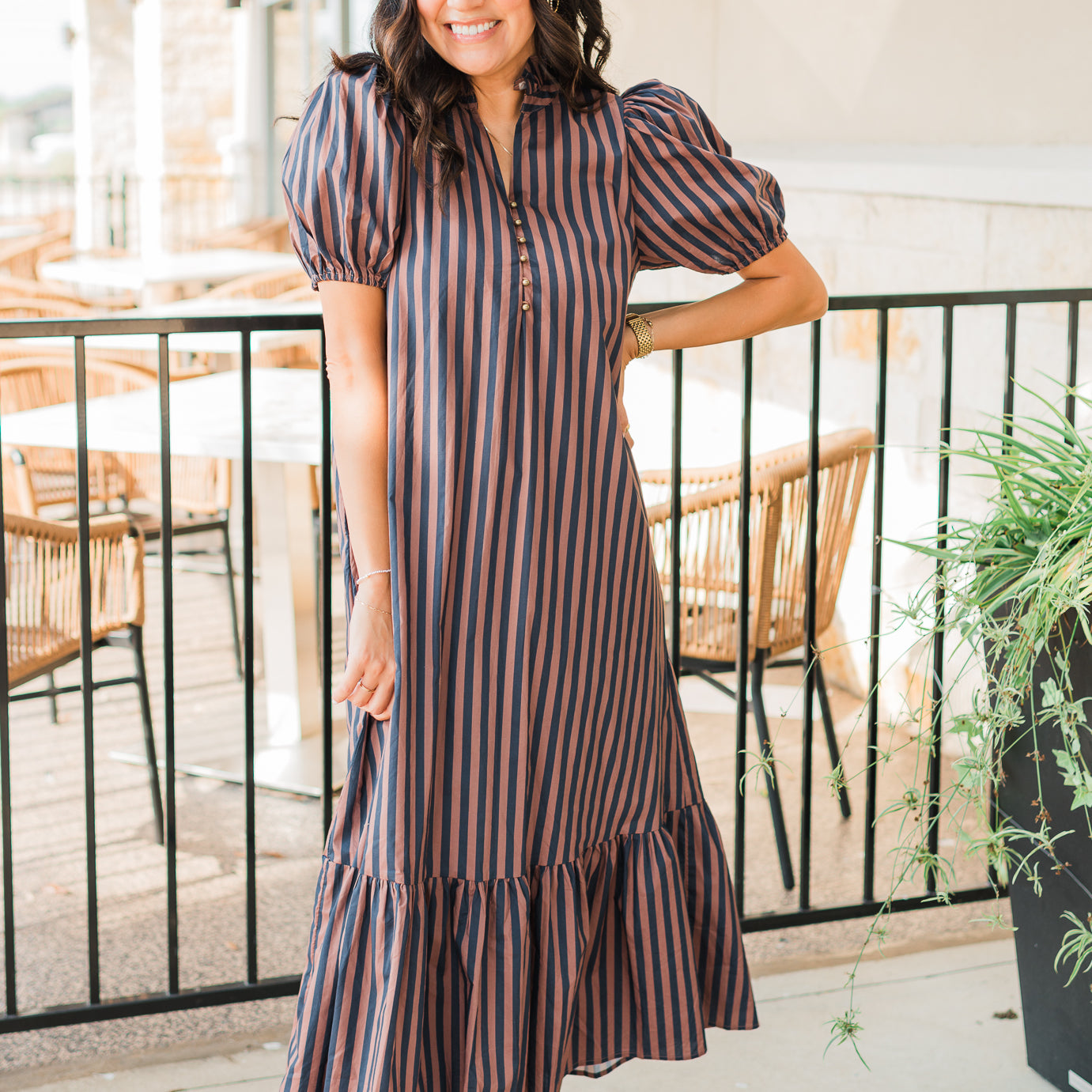 Tallon Dress | Navy Brown