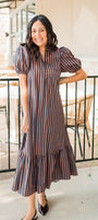 Tallon Dress | Navy Brown