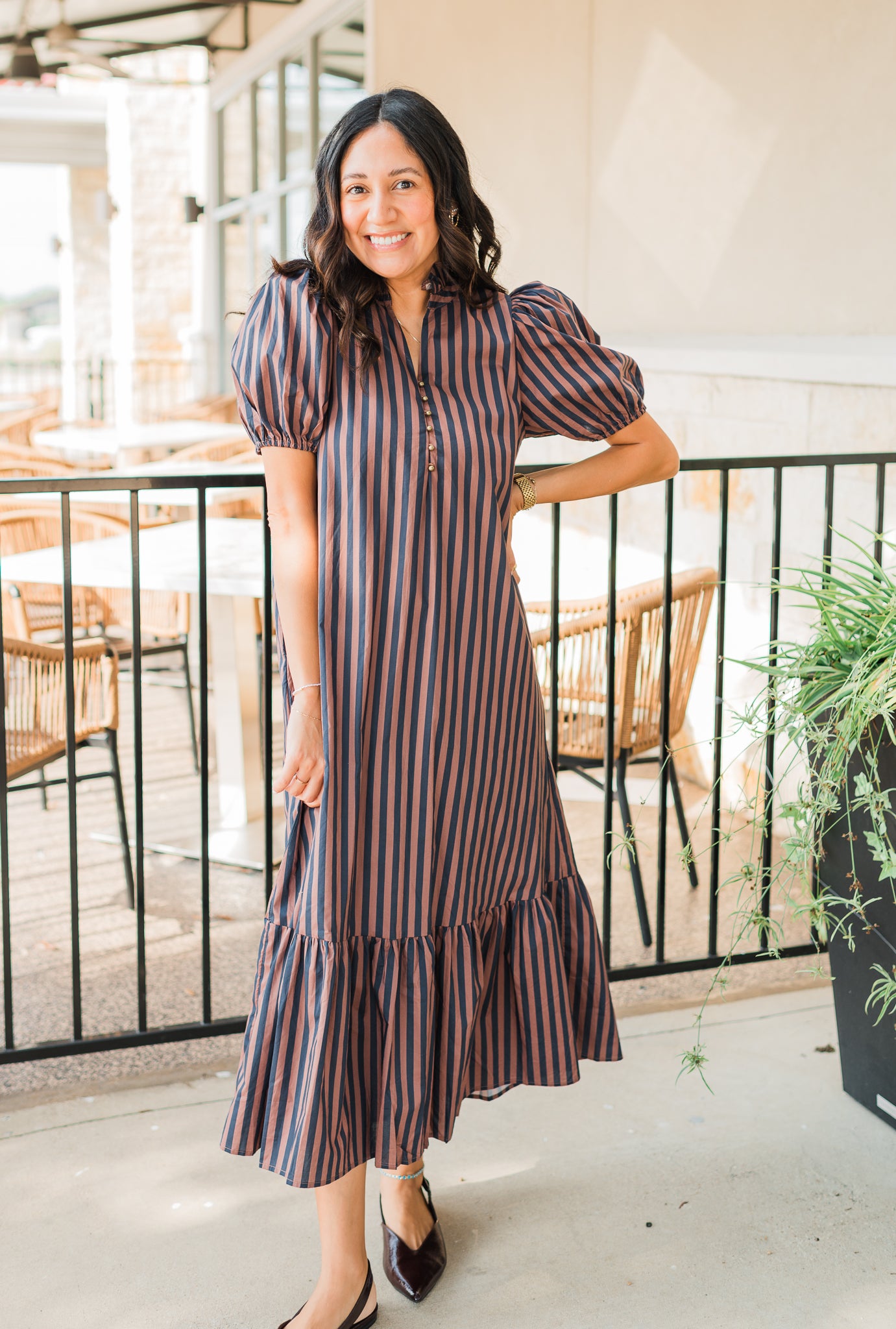 Tallon Dress | Navy Brown