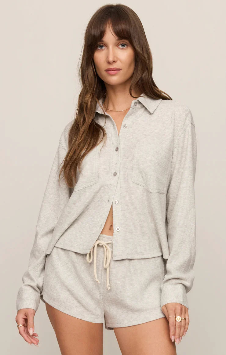 Waffle Shirt | Feather Grey