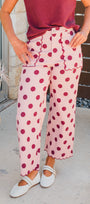 Larsyn Pants | Merlot Polka Dot