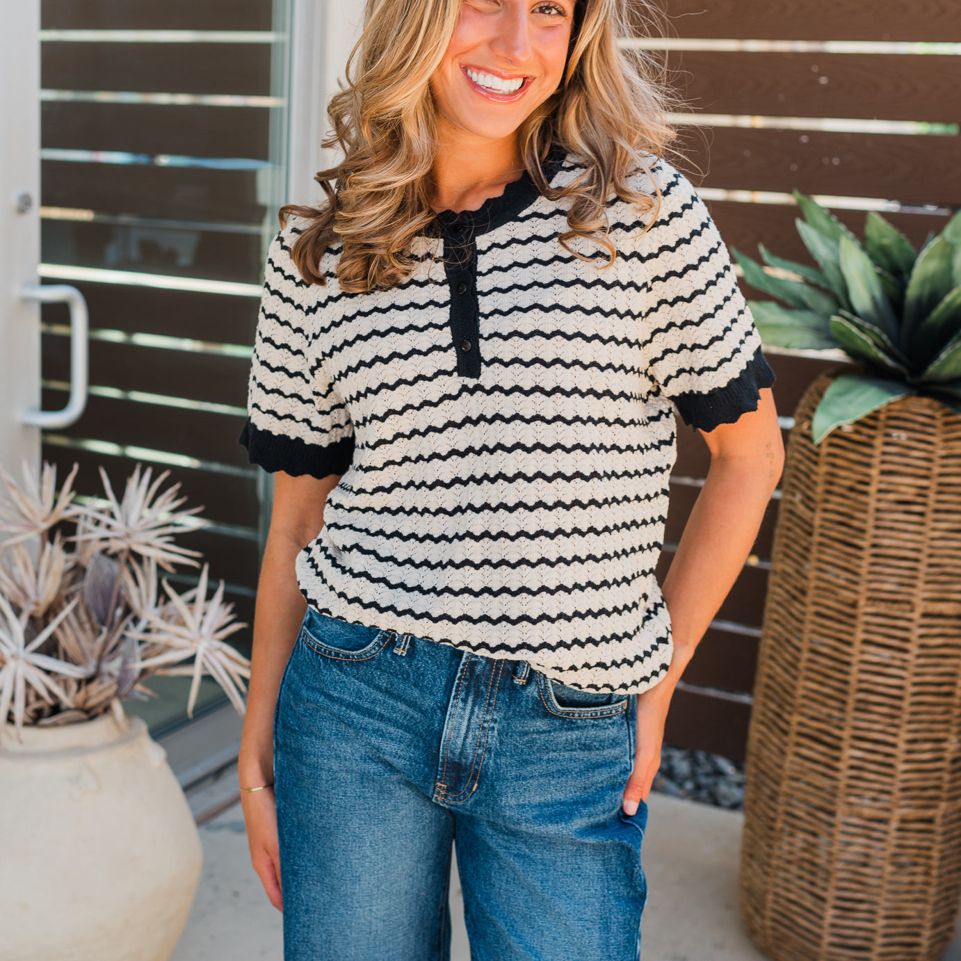 Kiera Knit Top | Black + Taupe