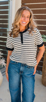 Kiera Knit Top | Black + Taupe