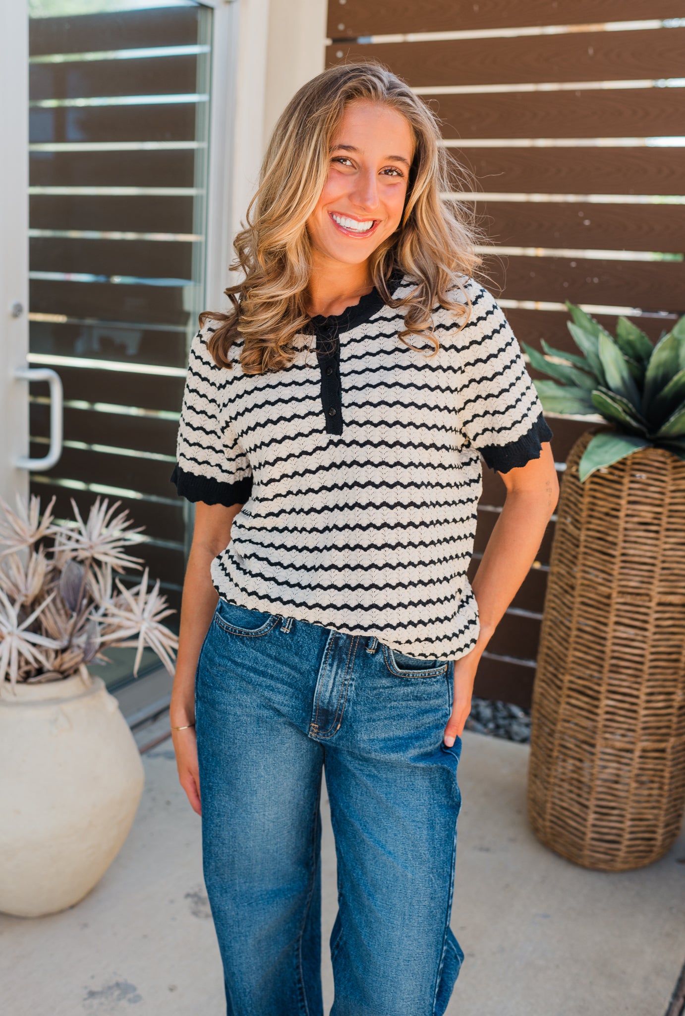 Kiera Knit Top | Black + Taupe