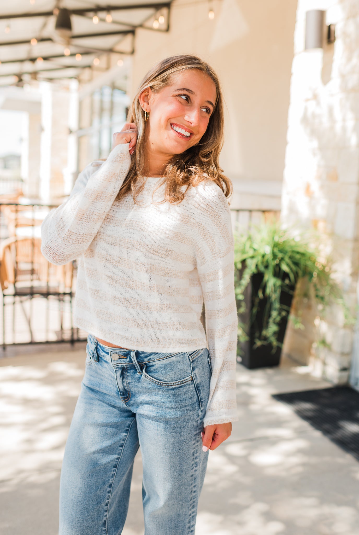 Pearl Sweater | Natural Stripe