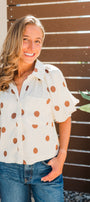 Riley Top | Ecru Dots