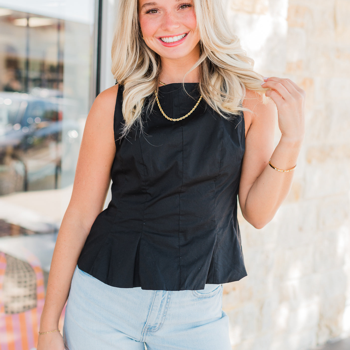 Milan Peplum Top | Black