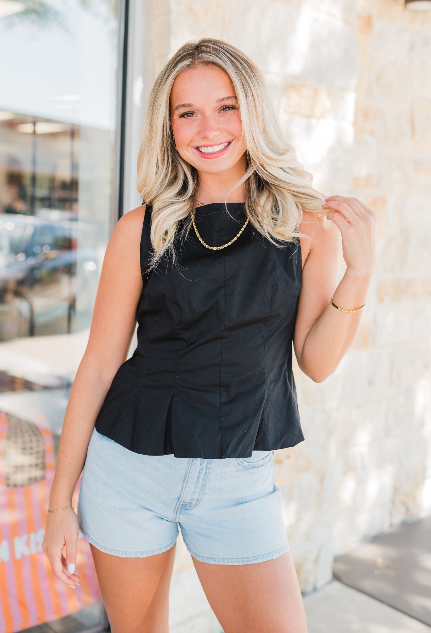 Milan Peplum Top | Black
