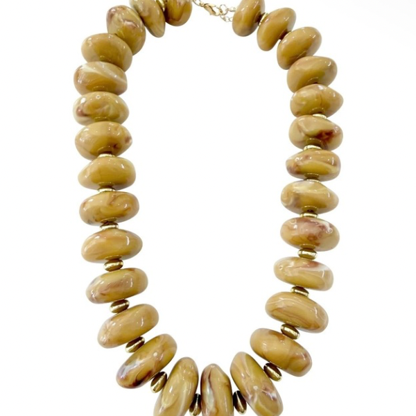 Necklace | Beaded Tan
