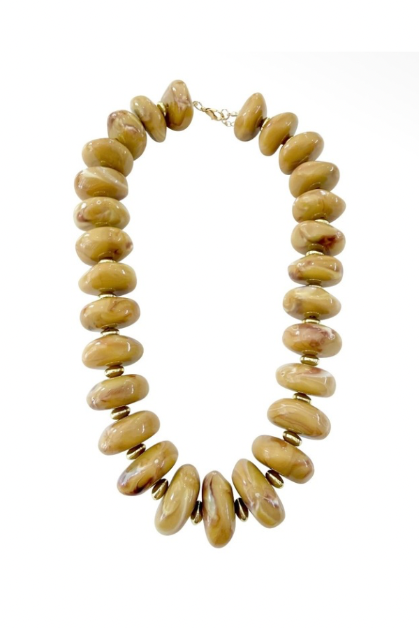 Necklace | Beaded Tan