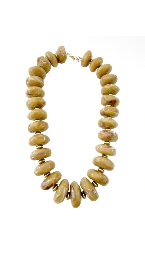 Necklace | Beaded Tan