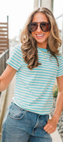 Big Sky Tee | Blue Stripe