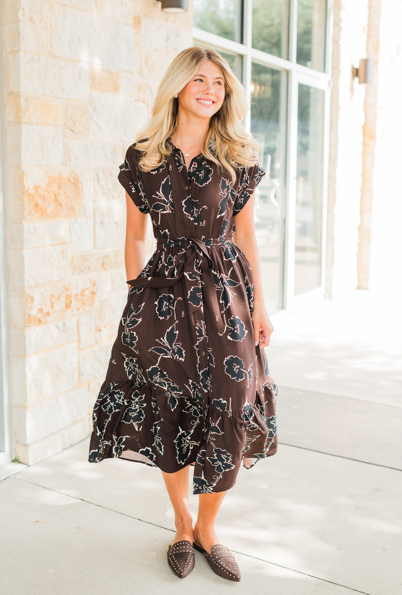 Tillie Dress | Brown Mix