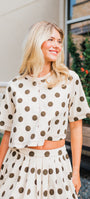 Tinsley Top | Ecru Polka Dot