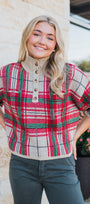 Charlie Sweater | Taupe Plaid