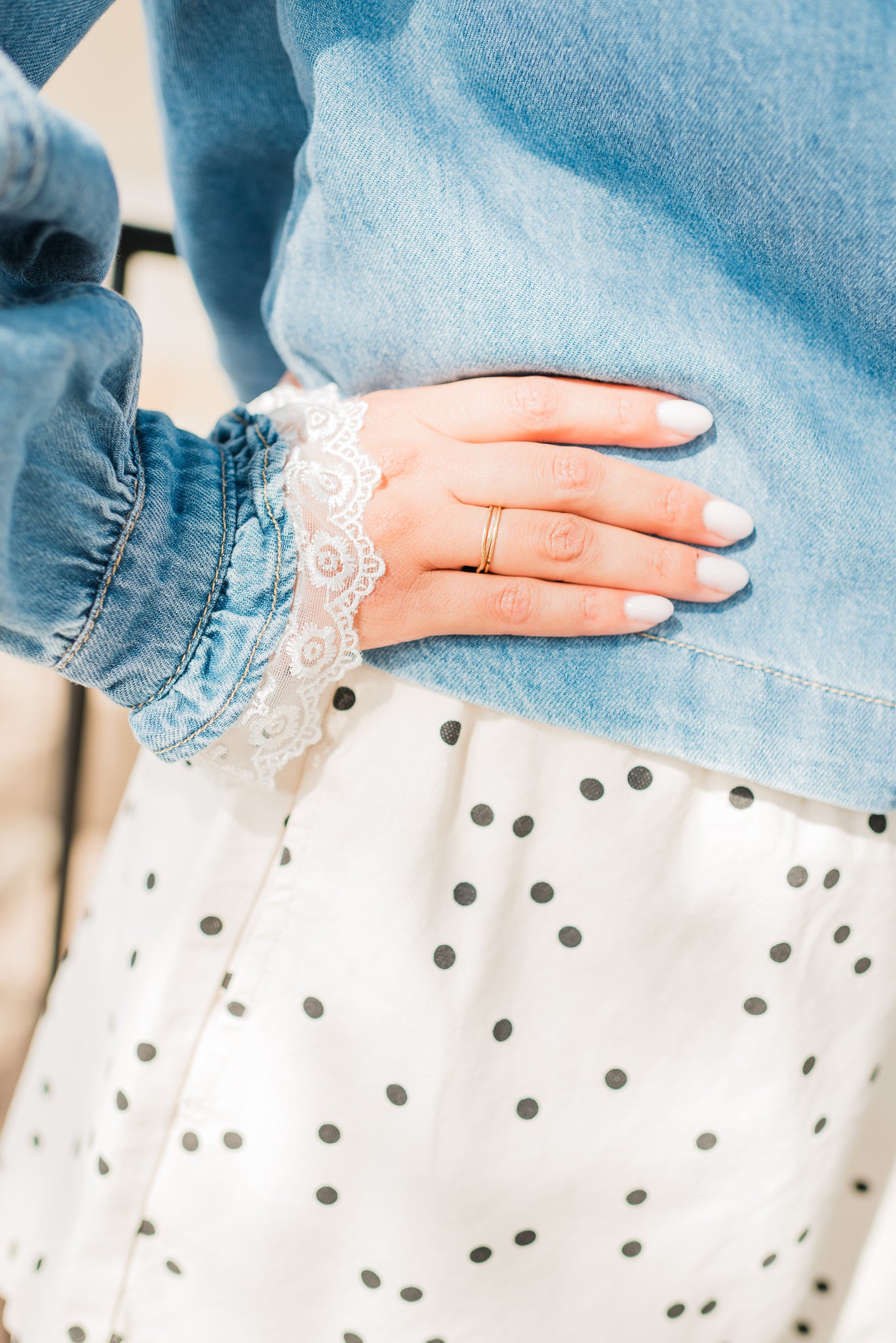 Madison Lace Top | Denim