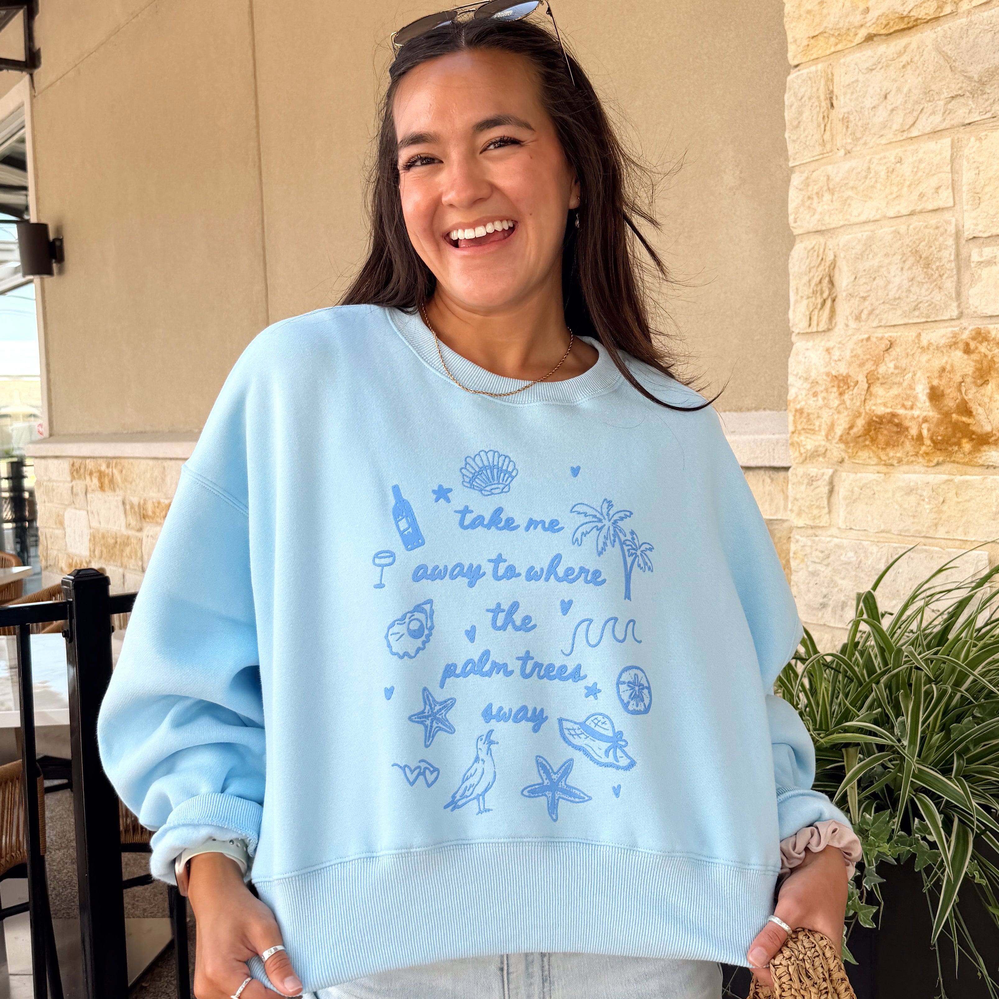 Take Me Away Sweatshirt | Beach Blue