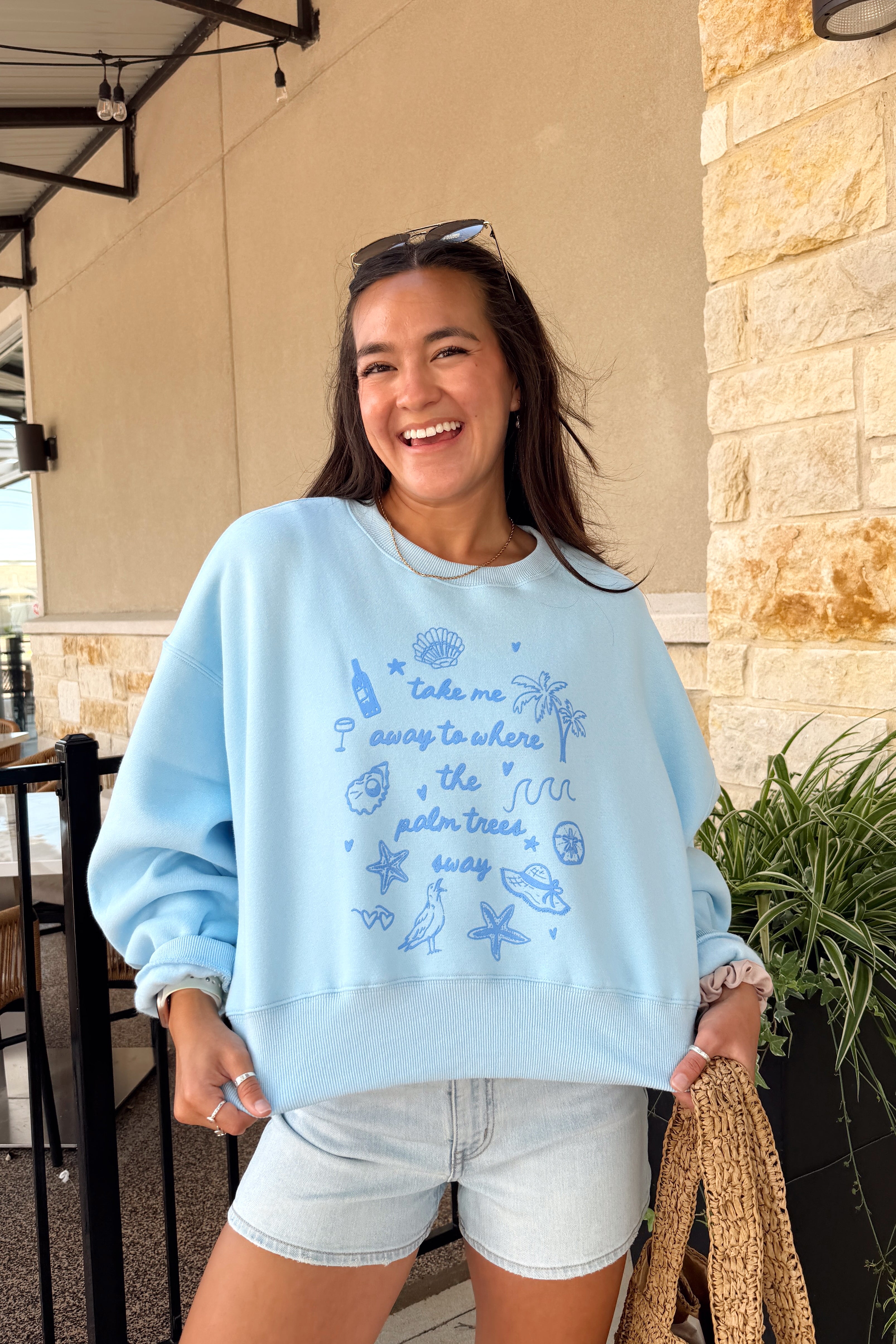 Take Me Away Sweatshirt | Beach Blue