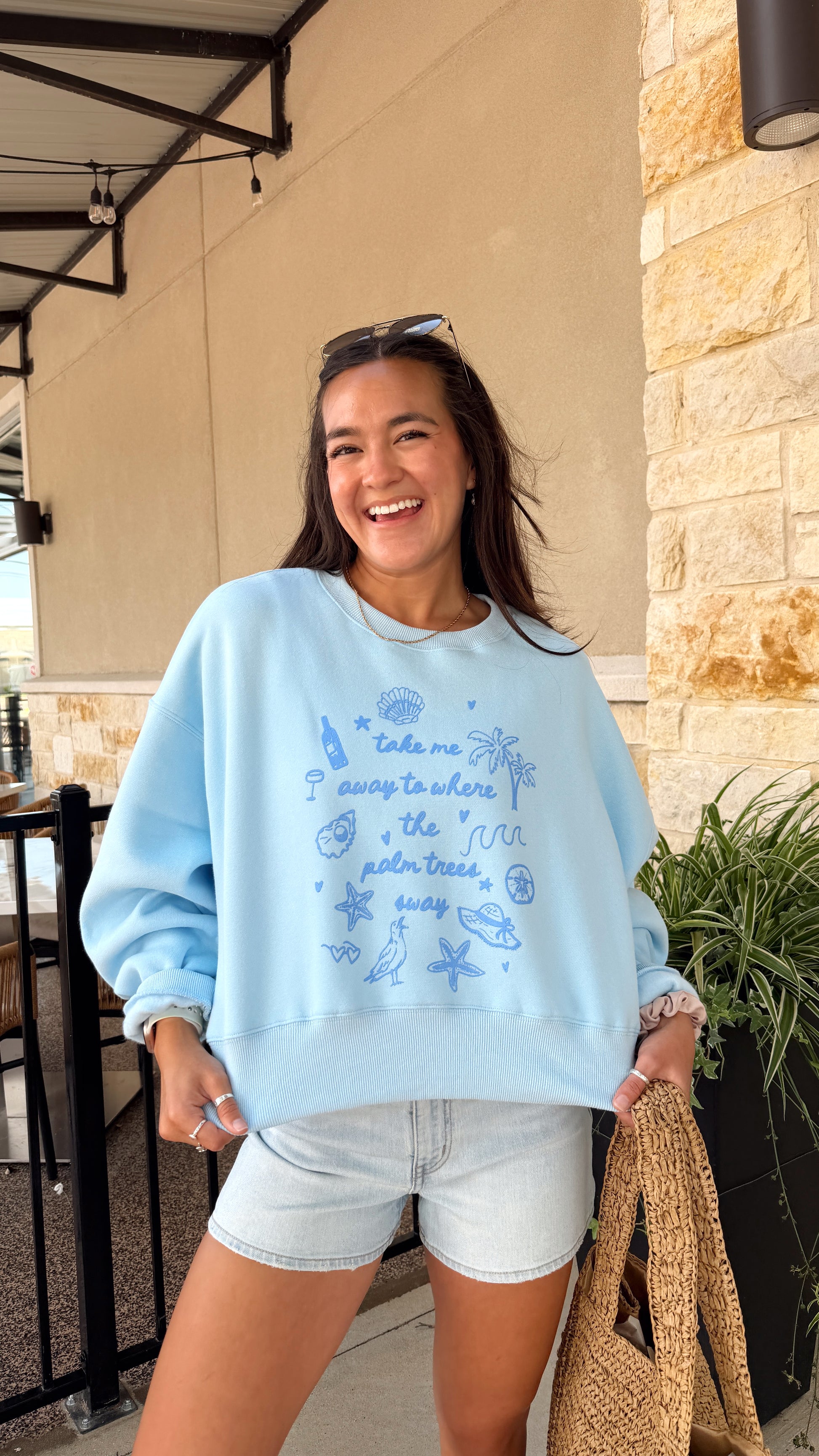 Take Me Away Sweatshirt | Beach Blue