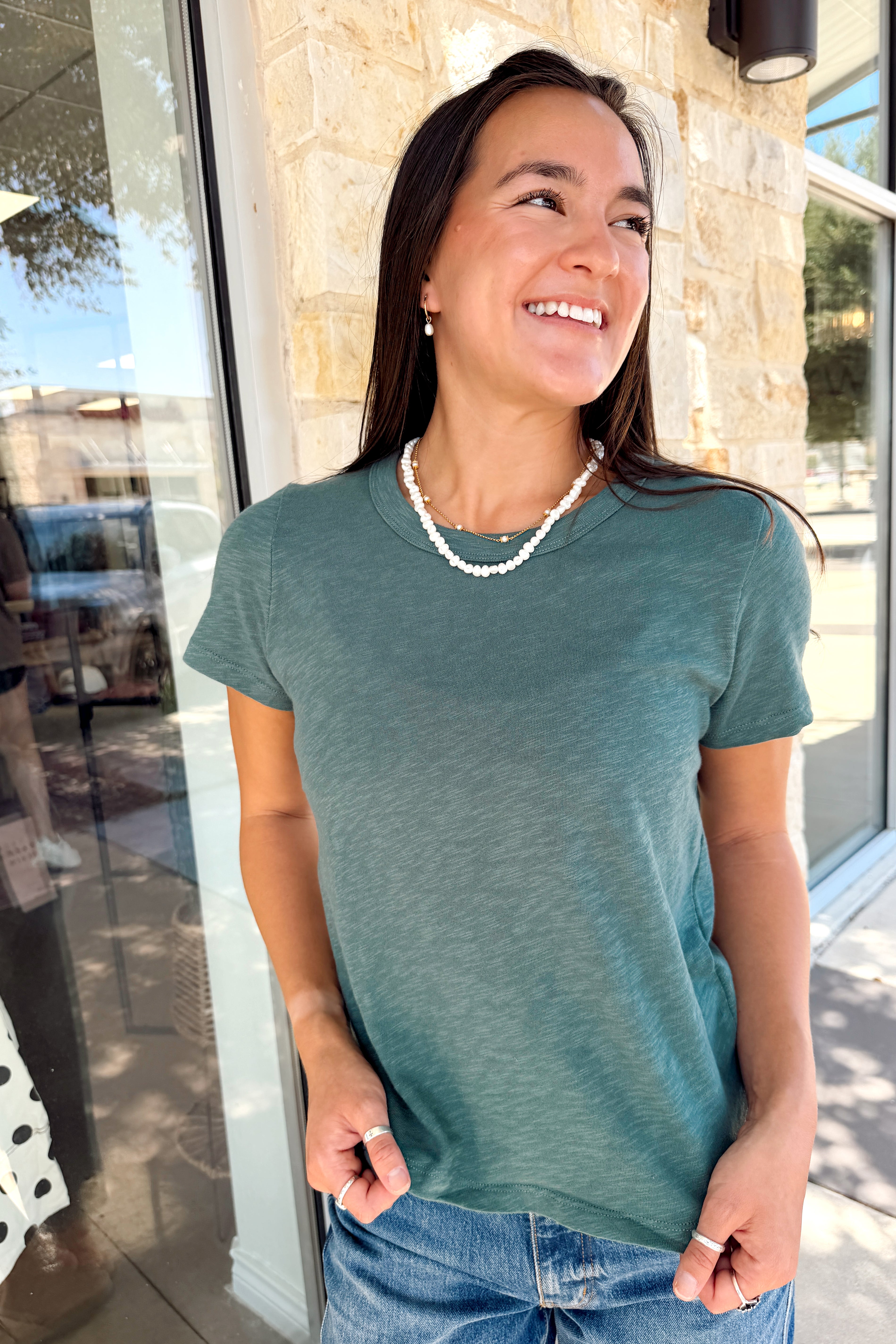 Z Supply | Junie Slub Tee Shirt | Emerald Cove