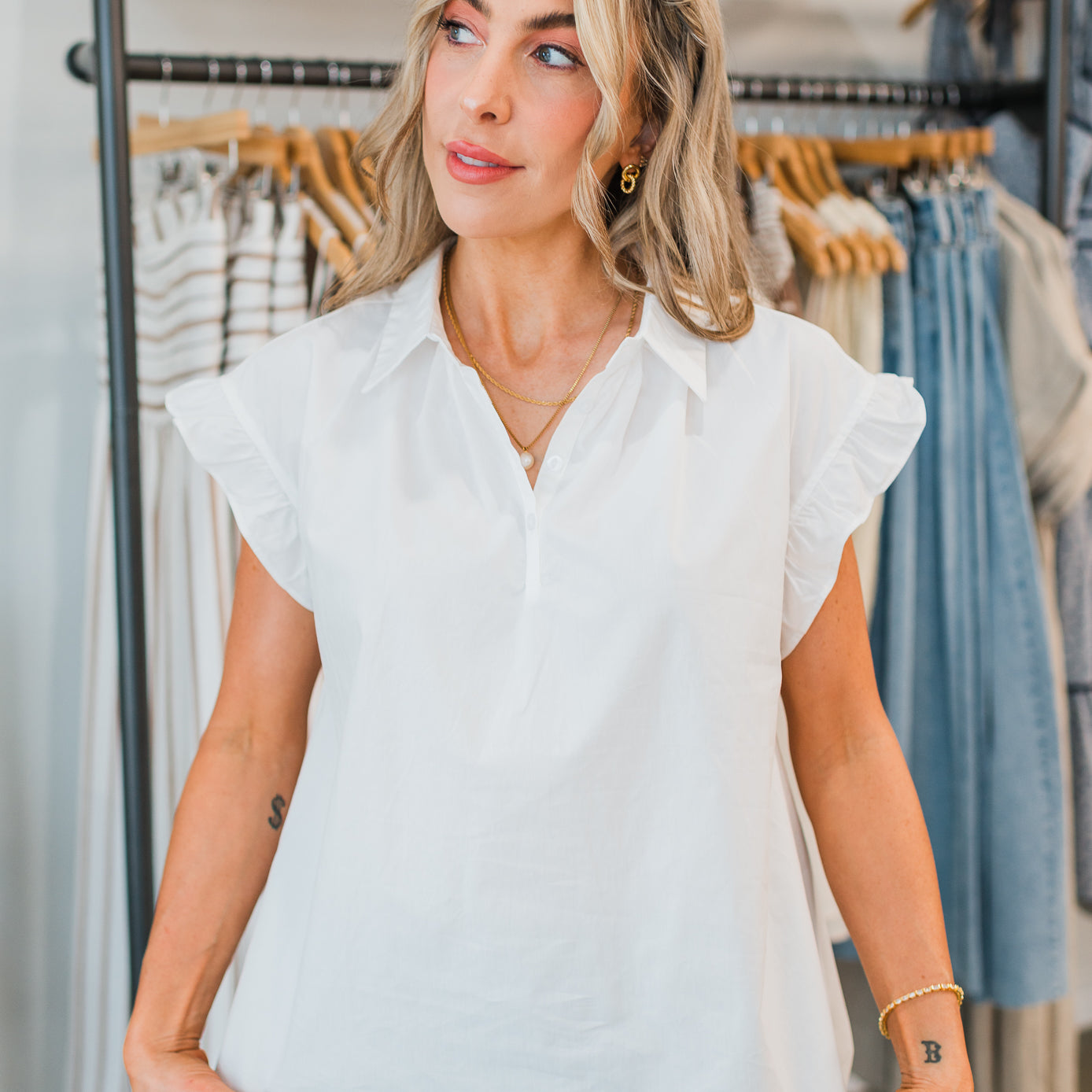 Molly Bracken | Tinsley Top  | White