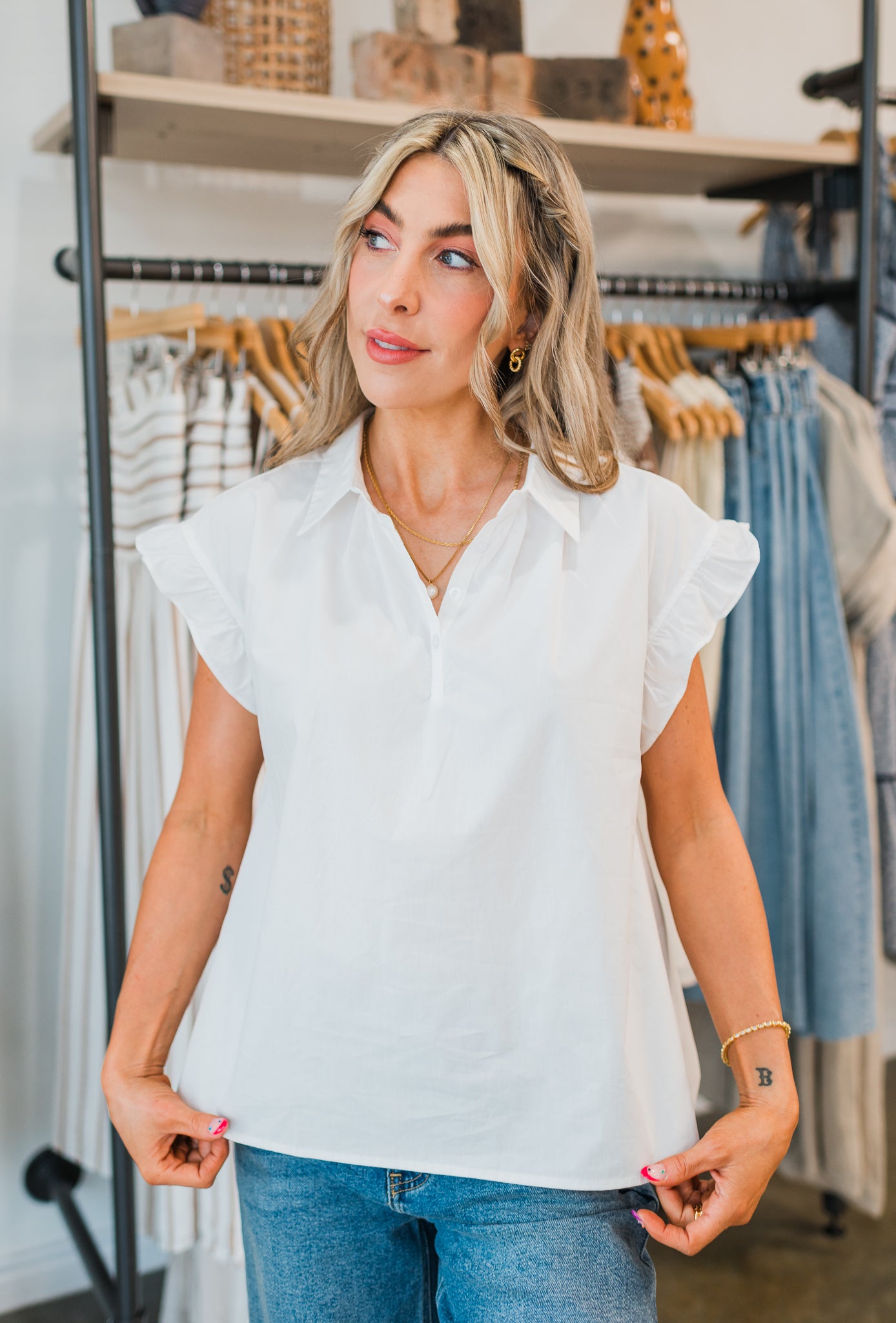 Molly Bracken | Tinsley Top  | White
