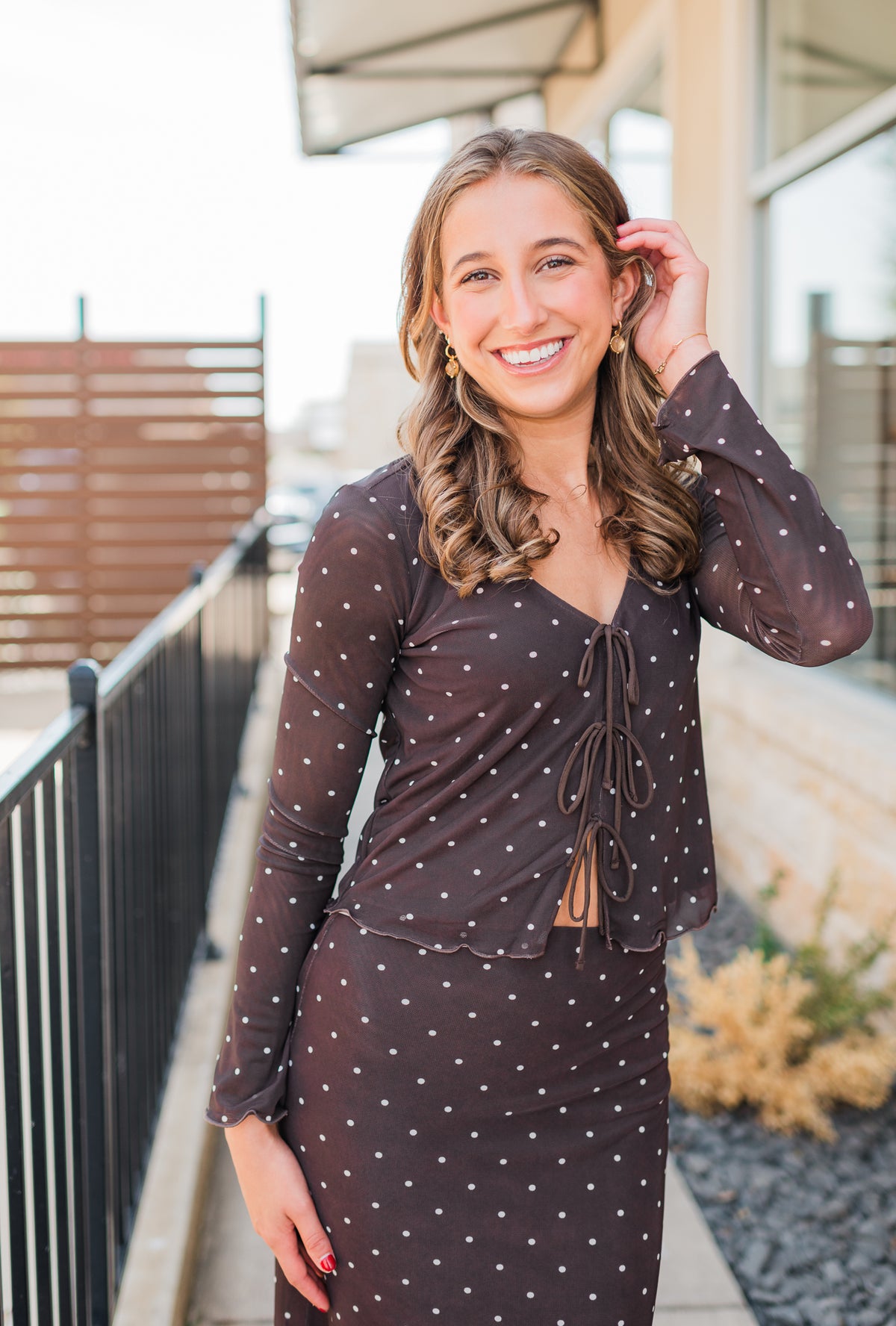 Z Supply | Amara Polka Dot Top | Dark Chocolate