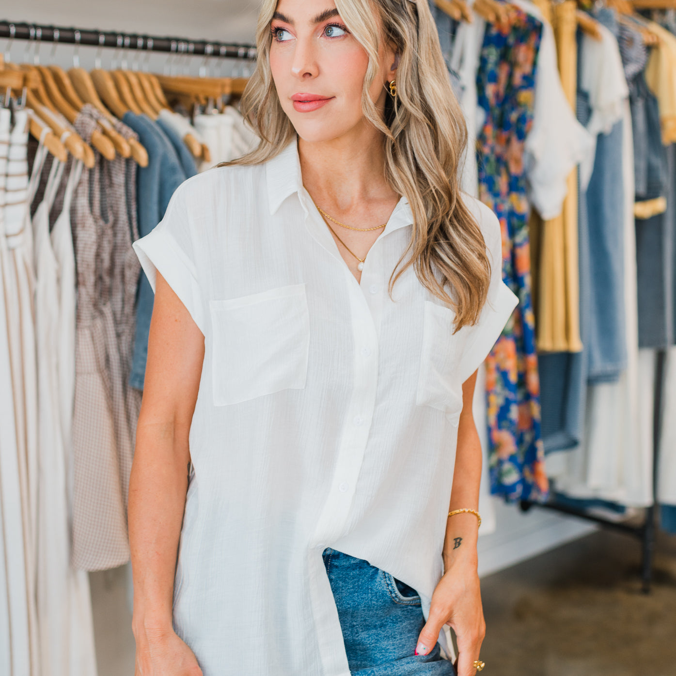 Molly Bracken | Beachside Top  | White