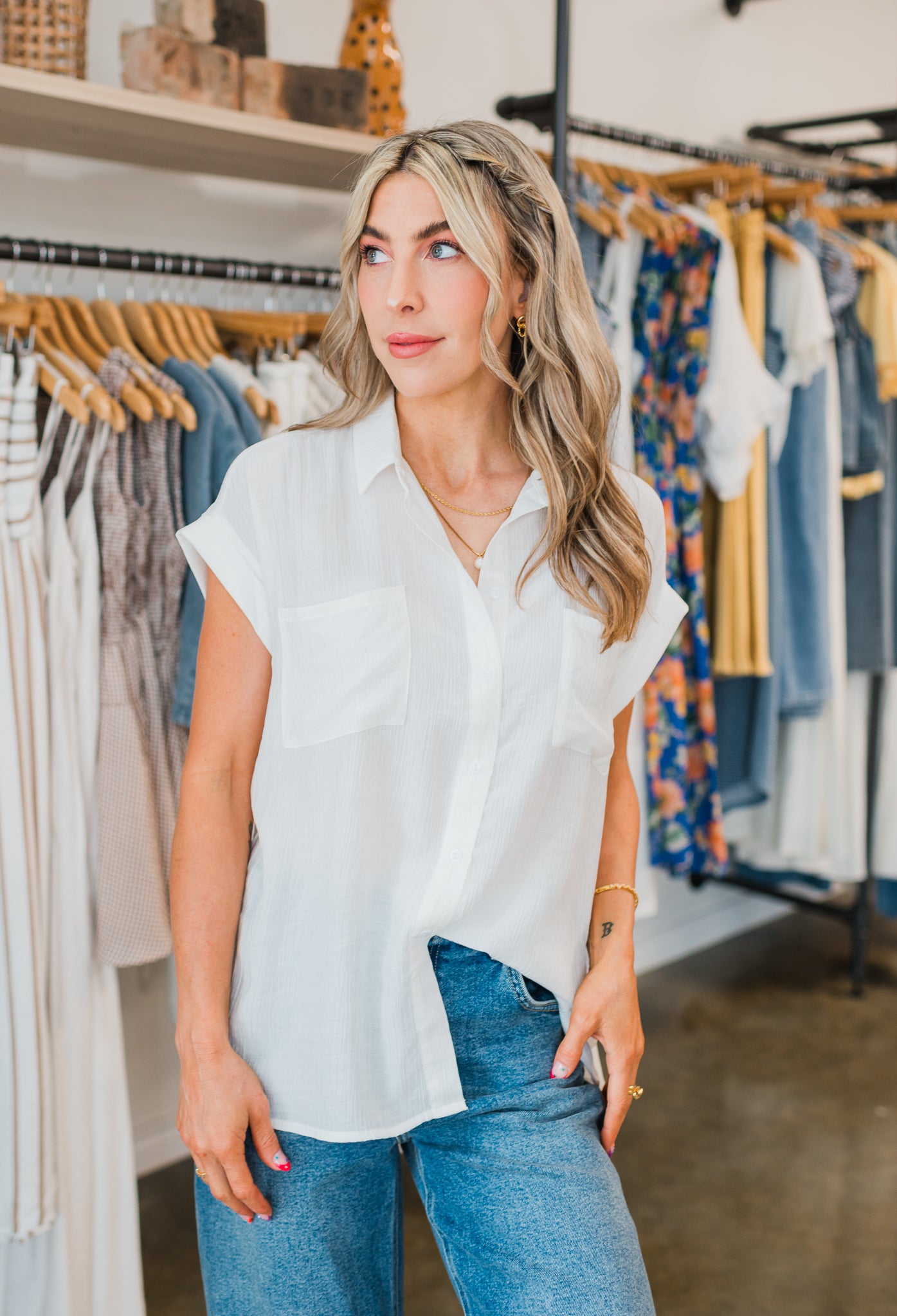 Molly Bracken | Beachside Top  | White