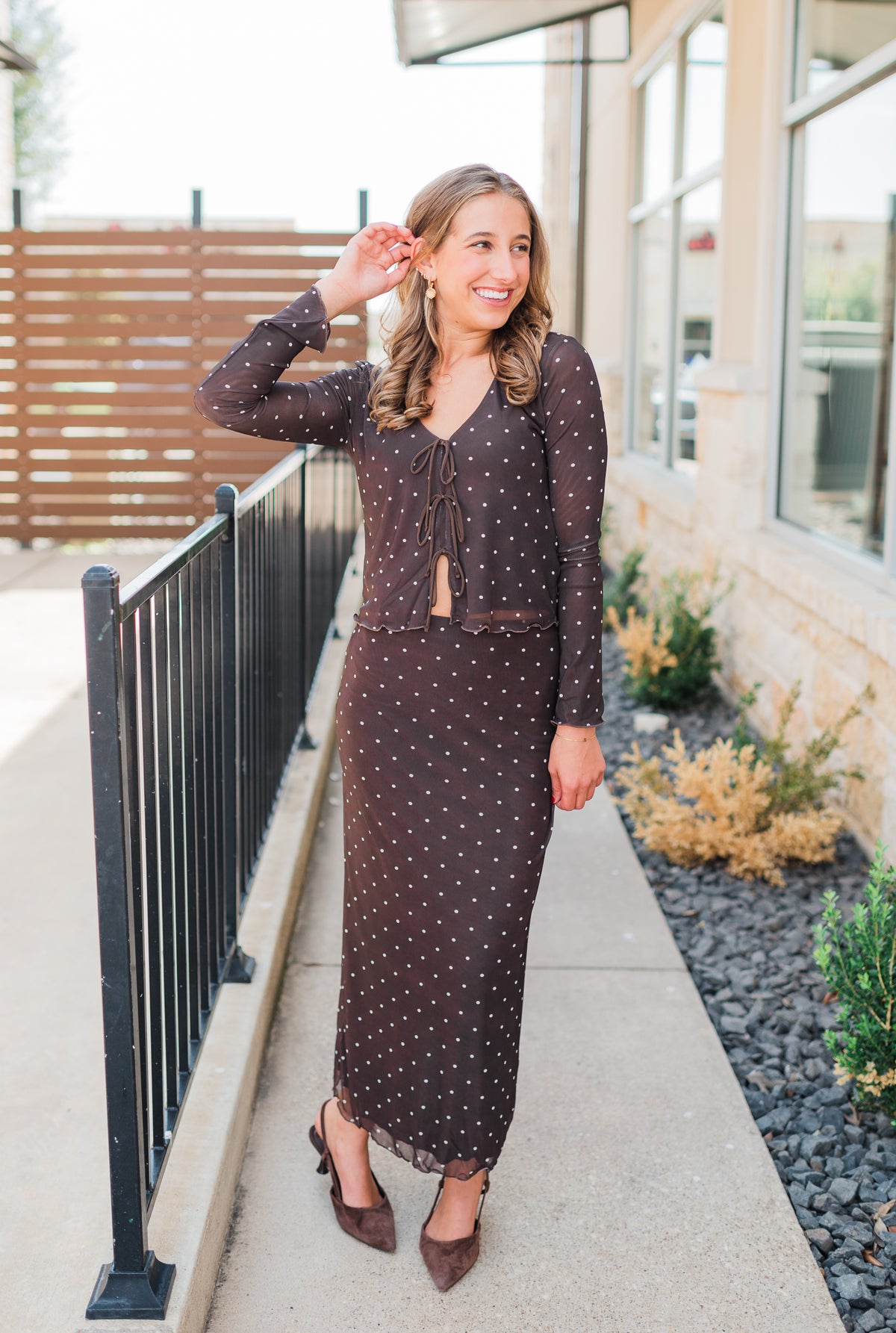 Z Supply | Eda Polka Dot Skirt | Dark Chocolate