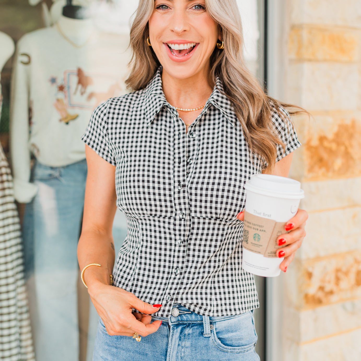 Taryn Top | Black Gingham