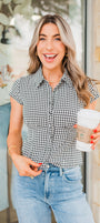 Taryn Top | Black Gingham