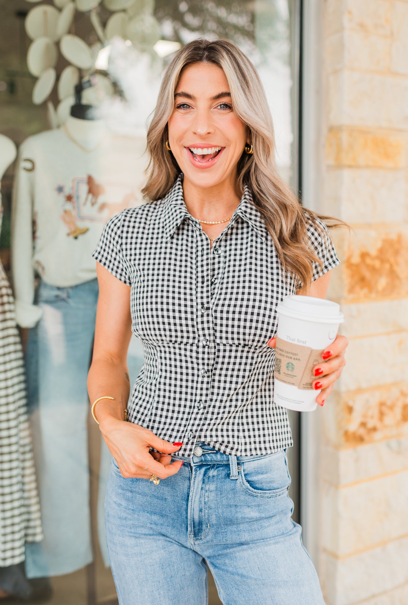 Taryn Top | Black Gingham