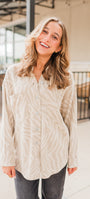 All Day Knit Zebra Jacket | Soapstone