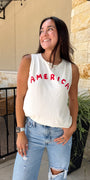 America Tank | Cream + Red