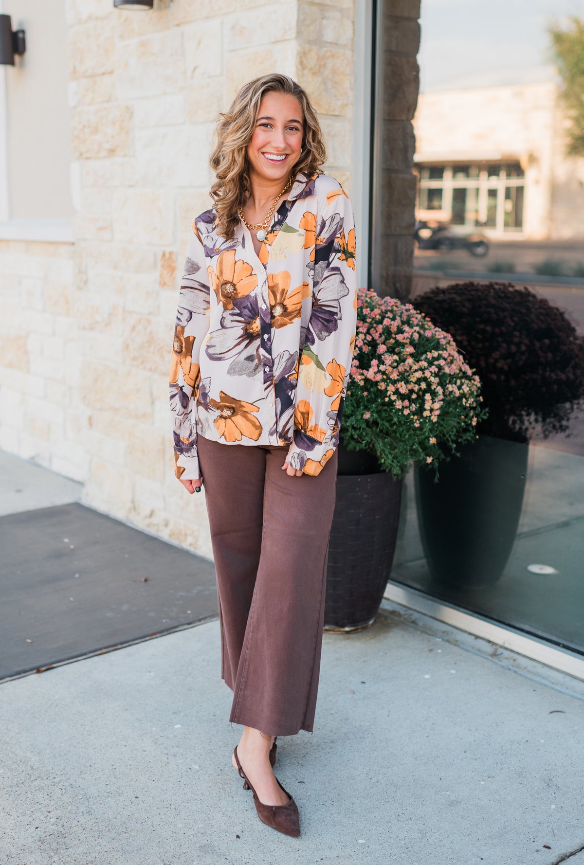 Zuri Top | Beige Floral