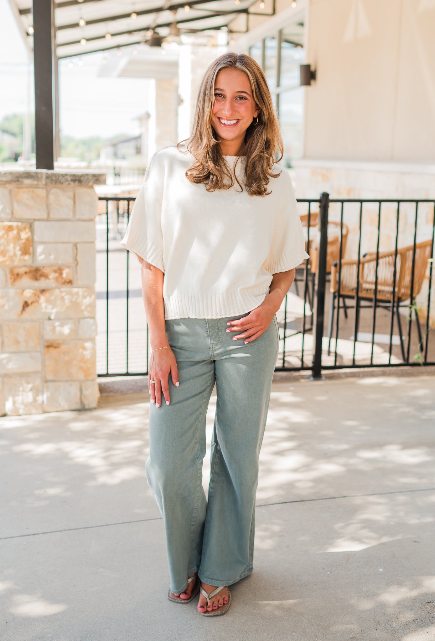Linley Sweater Top | Ecru