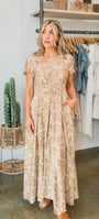 Molly Bracken | Sunset Palm Dress | Camel