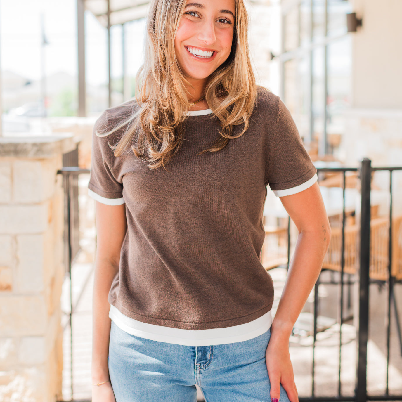 Conley Knit Top | Coco Brown