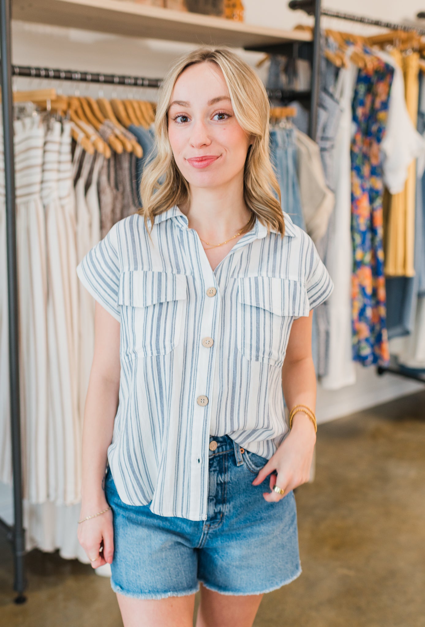 Palmer Top | Navy Stripe