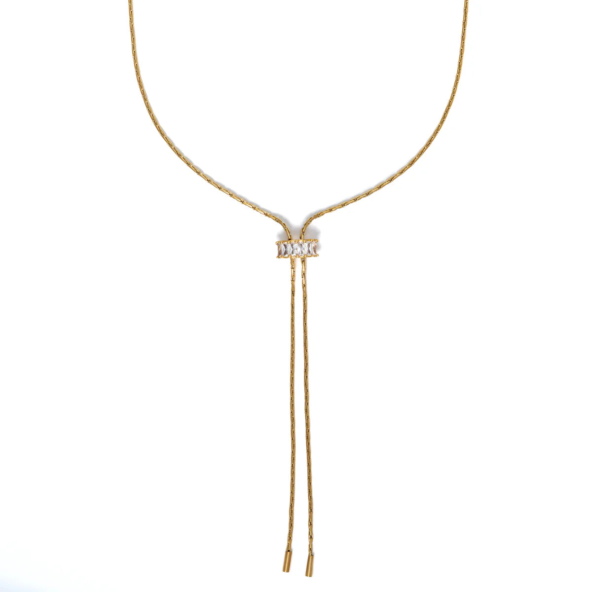 Brenda Grands | 18k Gold Baguette Lariat Necklace